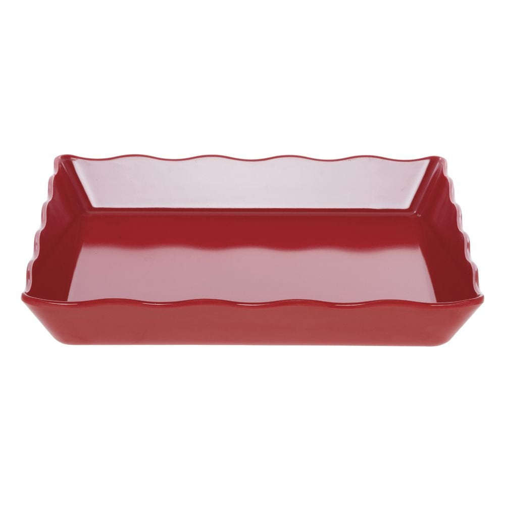 Platter Red Melamine Wave Display Platter - 14"L x 14"W x 2"H by HUBERT – Large, Melamine, Red, Model H0211-RD