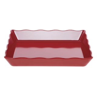 Platter Red Melamine Wave Display Platter - 14"L x 14"W x 2"H by HUBERT – Large, Melamine, Red, Model H0211-RD