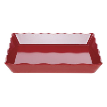 Platter Red Melamine Wave Display Platter - 14"L x 14"W x 2"H by HUBERT – Large, Melamine, Red, Model H0211-RD