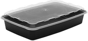 CR-1147B Black 48 Oz. Container With Lid - 100 / CS