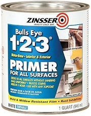Zinsser 2004-6PK Bulls Eye 1-2-3 All Surface Primer, Quart, White, 6 Pack