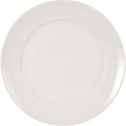 Tuxton Columbia Eggshell Rolled Edge Wide Rim 10-3/4-Inch Plate, Case of 12, White; Scratch Resistant; Chip Resistant; Lead & Cadmium Free; Dishwasher, Microwave, Oven Safe