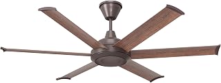 Big Ass Fans 60" Bison Ceiling Fan, Oil Rubbed Bronze (ORB) Motor, Walnut Foils, WiFi Smart Control, Modern Indoor Fan, Quiet Energy-Efficient Motor