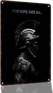 Spartan Warrior Motivational Quote 8 x 12 Inch Aluminum Wall Decor