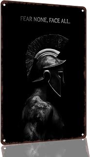 Spartan Warrior Motivational Quote 8 x 12 Inch Aluminum Wall Decor