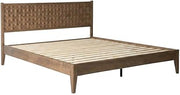 Furnifact Solid Wood Platform Bed Frame with Headboard and Footboard, King Size Bed Frame Wooden Bedframe for Bedroom, Barnwood