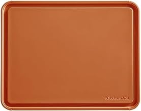 KitchenAid Classic Plastic Cutting Board with Perimeter Trench and Non Slip Edges, Dishwasher Safe, 11 x 14 inch, Scorched Orange