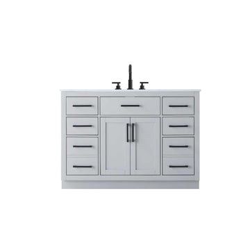 Alden Bathroom Vanity Grey by Lighting Design – Wood, Grey, Model 5608633