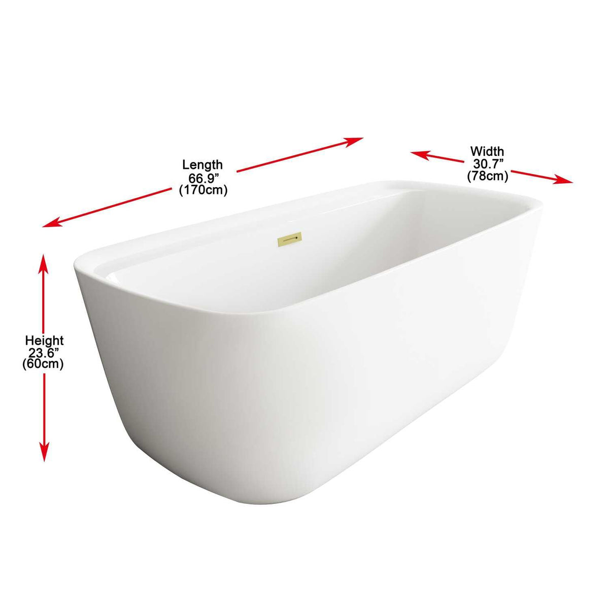 Calum Soaking Bathtub by Lighting Design – White