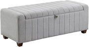 Lexicon Derby Boucle Lift Top Storage Bench in Gray
