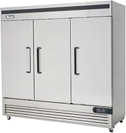 Migali C-3FB-HC Three Door Reach-In Freezer, 72 cu/ft, Stainless Steel Interior and Exterior, Auto Defrost, Digital Temperature Display, Door Locks