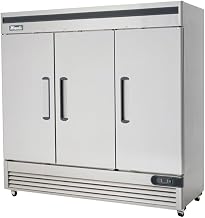 Migali C-3RB-HC Three Door Reach-In Refrigerator, 72 cu/ft, Stainless Steel Interior and Exterior, Auto Defrost, Digital Temperature Display, Door Locks