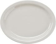 Narrow Rim American White (Ivory/Eggshell) China Oval Platter - 11 1/2" x 9 1/8" 12 / Case