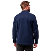 Men's Cloud Denim Full Zip Jacket by TravisMathew – Medium, Polyester Blend, Blue Nights, Model 1MZ499-4BLN