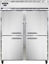 2RES-SA-HD Extra-Wide Two Section Reach In Refrigerator, 57" W, Shallow Depth, Stainless Exterior & Half-Height Doors