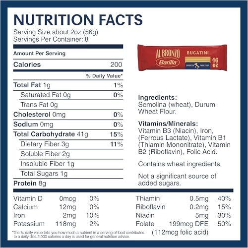 Barilla 16 Ounce (Pack of 3) / Barilla Al Bronzo, Bucatini, 16 oz / 3 Pasta