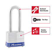 Master Lock Silver / 2" shackle / 1 Pack Keyed Padlocks
