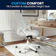 Flash Furniture White / Set of 1 / Contemporary Home Office Desk Chairs