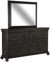 Magnussen Home Bellamy Peppercorn Drawer Dresser with Landscape Mirror