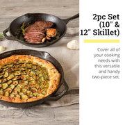 Lodge 10" & 12" (Pack of 2) / Black / 1.0 pounds Skillets