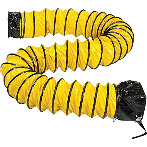 Flame Retardant Flexible Duct 32Ft for 8 Inch Diameter Fan by Global Industrial – 10"L x 10"W x 8"H, Polyvinyl, Yellow, Model 292602
