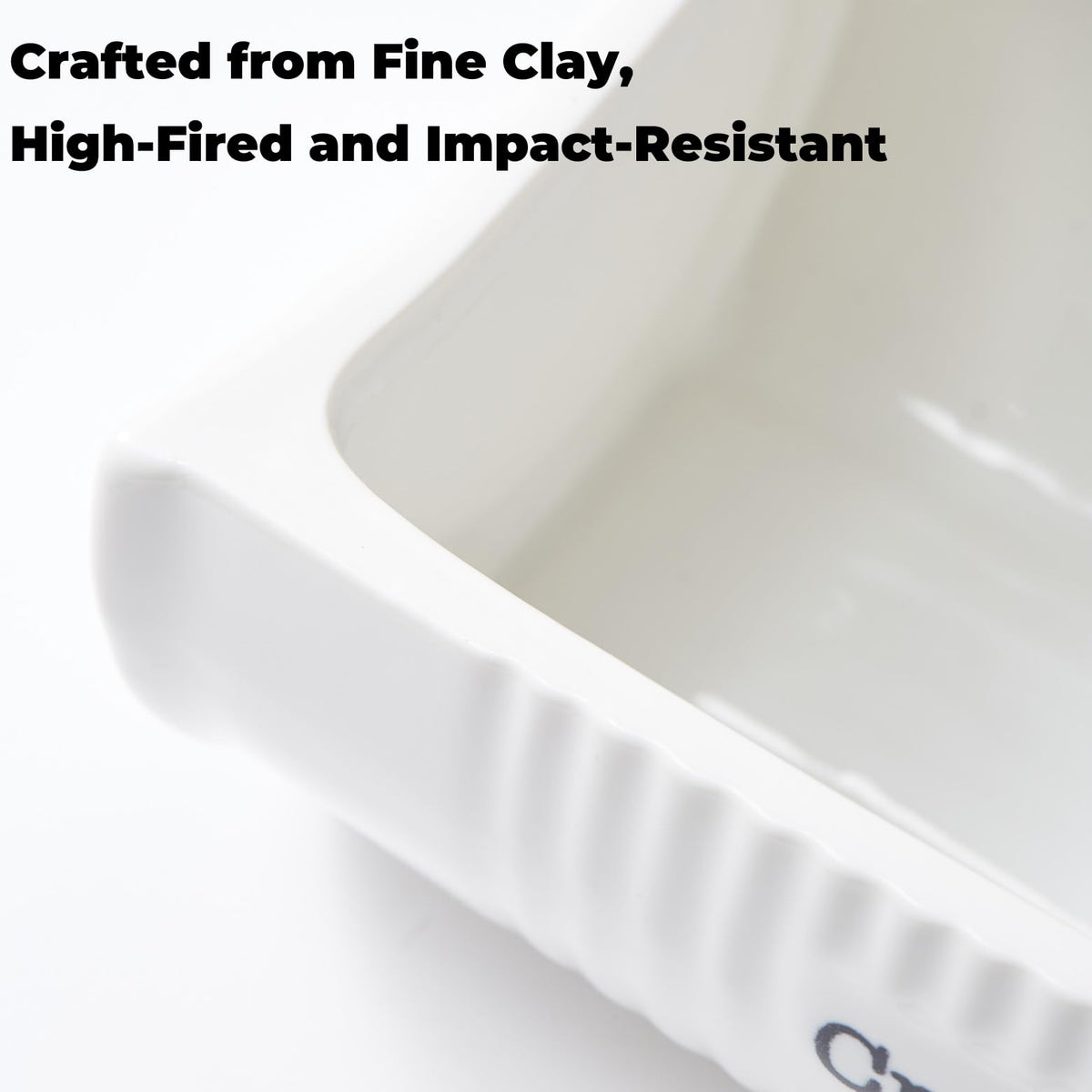 Eiqijci Cranberry Sauce Dish with Lid, Ceramic, White, 14-16 Oz