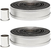 2 X Ateco 5457 12-Piece Stainless Steel Round Cutter Set, Plain by Ateco