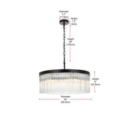 Harlow Six Light Chandelier Black by Lighting Design – Iron, Black, Model 1070D24BK