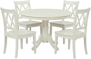 Furnifact Round Pedestal Dining Furniture Set with Upholstered Dining Chairs, Small Circle Kitchen Table and Chairs for Dining Room