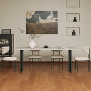 Mesa De Jantar Rock Plate Simple Rectangular Dining Table Home Diner Table by JOYNOW – 180x80x75cm, One Color, Model 8524