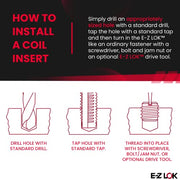 E-Z LOK Pack of 10 / 10 / 1/4-28 Internal Threads, 7/16-14 External Threads, 0.437 Length Thread Locking Inserts