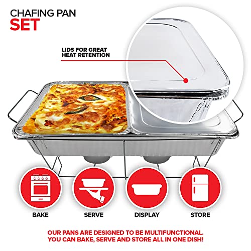 Stock Your Home Pans + Lids / Silver / 1 Chafing Dishes