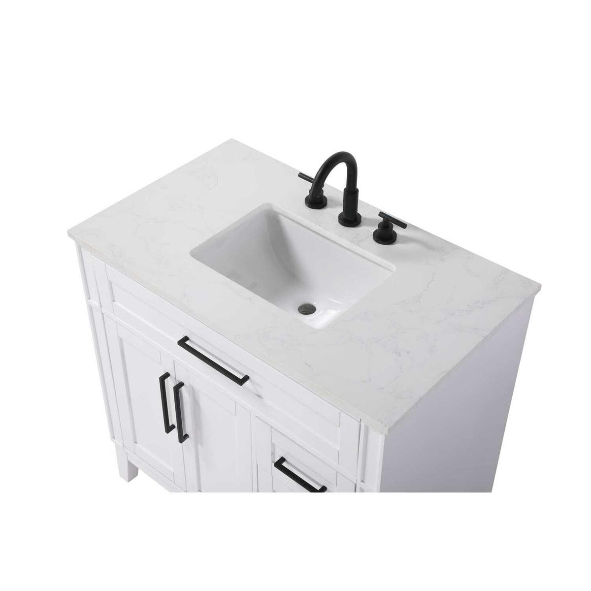 36" Single Bathroom Vanity in Honey White by Elegant Kitchen and Bath – unspecified, Aluminum, White, Model VF82536WH