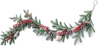 Christmas Rattan Garland Pine Cones Hanging Fireplace Xmas Tree Home Decor Window Door Pendant for Wedding Backdrop Wall Decor