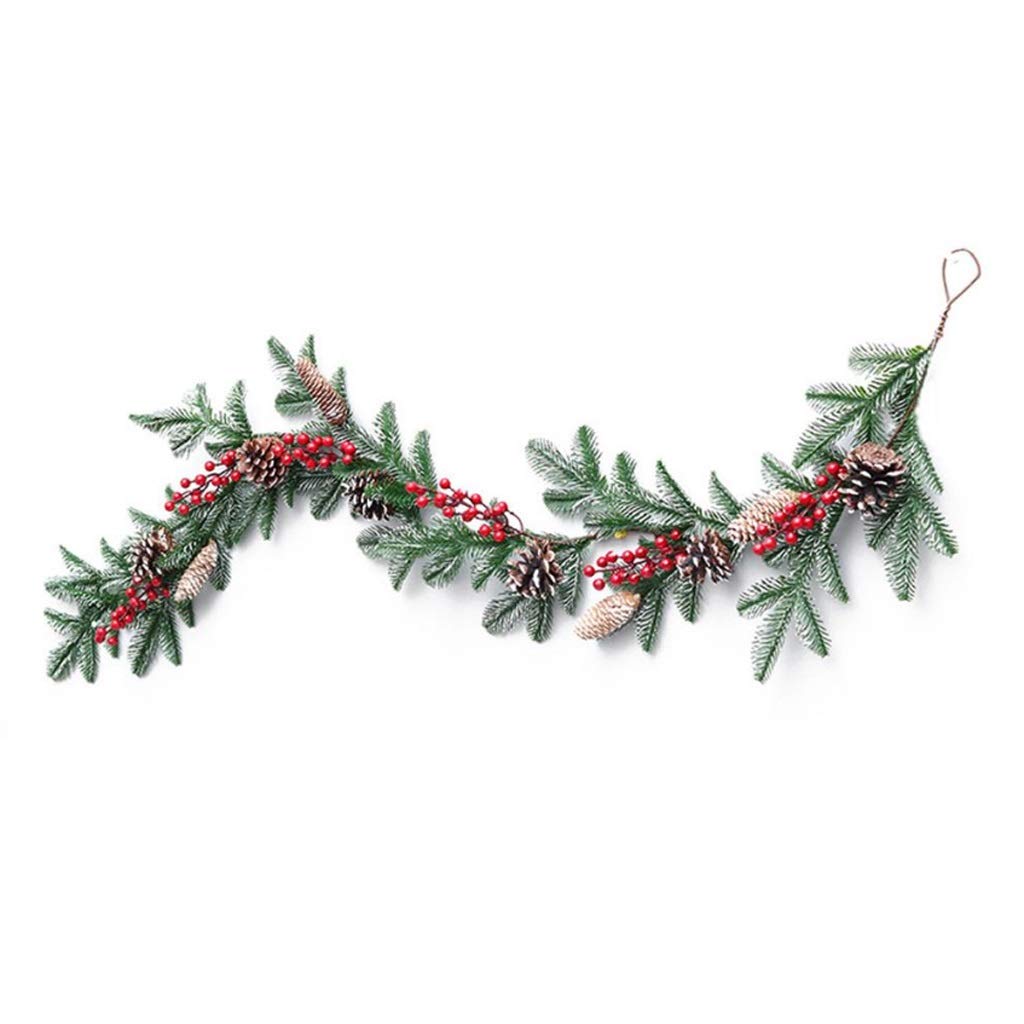 Christmas Rattan Garland Pine Cones Hanging Fireplace Xmas Tree Home Decor Window Door Pendant for Wedding Backdrop Wall Decor by GTFDXJ – Model HUAHA108878