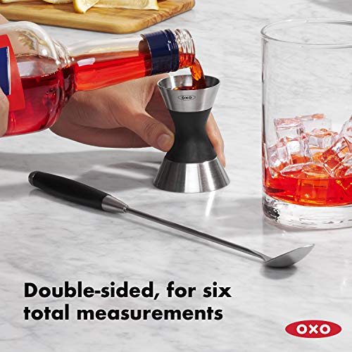 OXO Double Jigger + Cocktail Strainer / Standard / Silver Jiggers