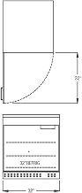 Undercounter 32" x 32.75" Worktop Refrigerator