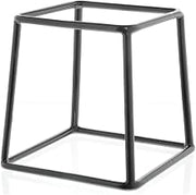 HUBERT Display Pedestal with Black Rubber-Coated Steel - 7"L x 6"W x 7"H