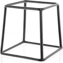 HUBERT Display Pedestal with Black Rubber-Coated Steel - 7"L x 6"W x 7"H