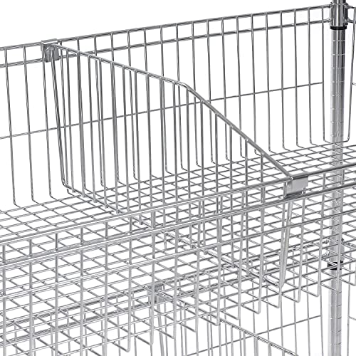 Wire Shelf Basket Divider 24" by Global Industrial – 24", Metal, Chrome, Model 797102