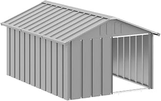 vidaXL Dog House Gray 45.9"x60.2"x32.1" Galvanized Steel