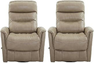 Starlight Canyon Home Beige Linen Swivel Glider Recliner Two Pack, Transitional Style, Comfortable Upholstery, Smooth Swivel Function, Ideal for Living Room, Lounge Area