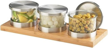 CAL-MIL 1850-4-60 Bamboo Base Jar Display, Small, 16" x 6"