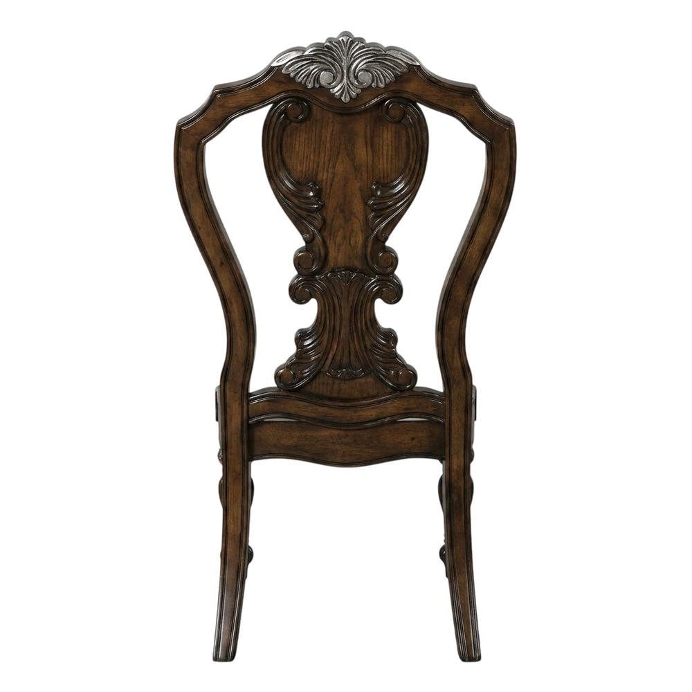 Dark Brown Upholstered Dining Side Chair Set of by Starlight Canyon Home – Solid Rubberwood, Oak Veneer, Engineered Wood, Fabric, Brown, Pack of 2