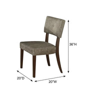 Performance Chenille-Upholstered Side Chair with Wood Legs by Furnifact – Wood, Gray Fabric Espresso, Pack of 2