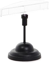 Kost Klip Black Metal Sign Holder with Contour Base and Clear Sleeve - 3"H