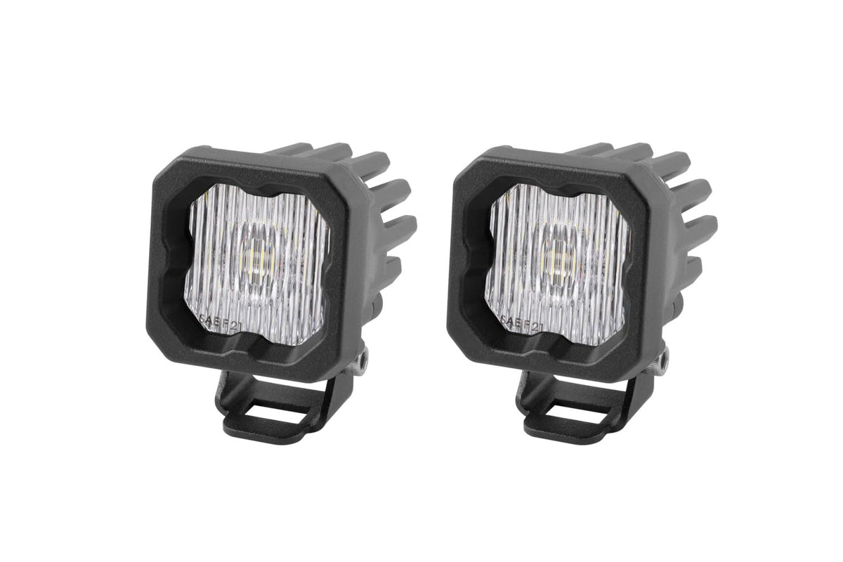 SSC1 White SAE/DOT Fog Standard LED Pod (pair) by Diode Dynamics – SAE Fog, Amber Backlight, Model DD6847P