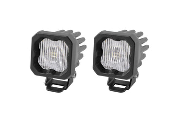 SSC1 White SAE/DOT Fog Standard LED Pod (pair) by Diode Dynamics – SAE Fog, Amber Backlight, Model DD6847P