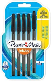 Paper Mate InkJoy 100ST Ballpoint Pens | Fine Point (0.7mm) | Black | 5 Count