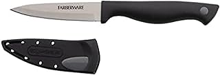 Farberware Edgekeeper 3.5-Inch Paring Knife with Self-Sharpening Blade Cover, High Carbon-Stainless Steel Kitchen Knifes with Ergonomic Handle, Razor-Sharp Knife, Black (Pack of 12)